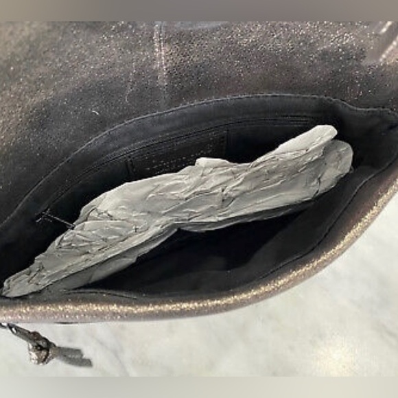 Johnny Was Gemma Laminated Suede Gunmetal Convertible Clutch NWT - Picture 13 of 13